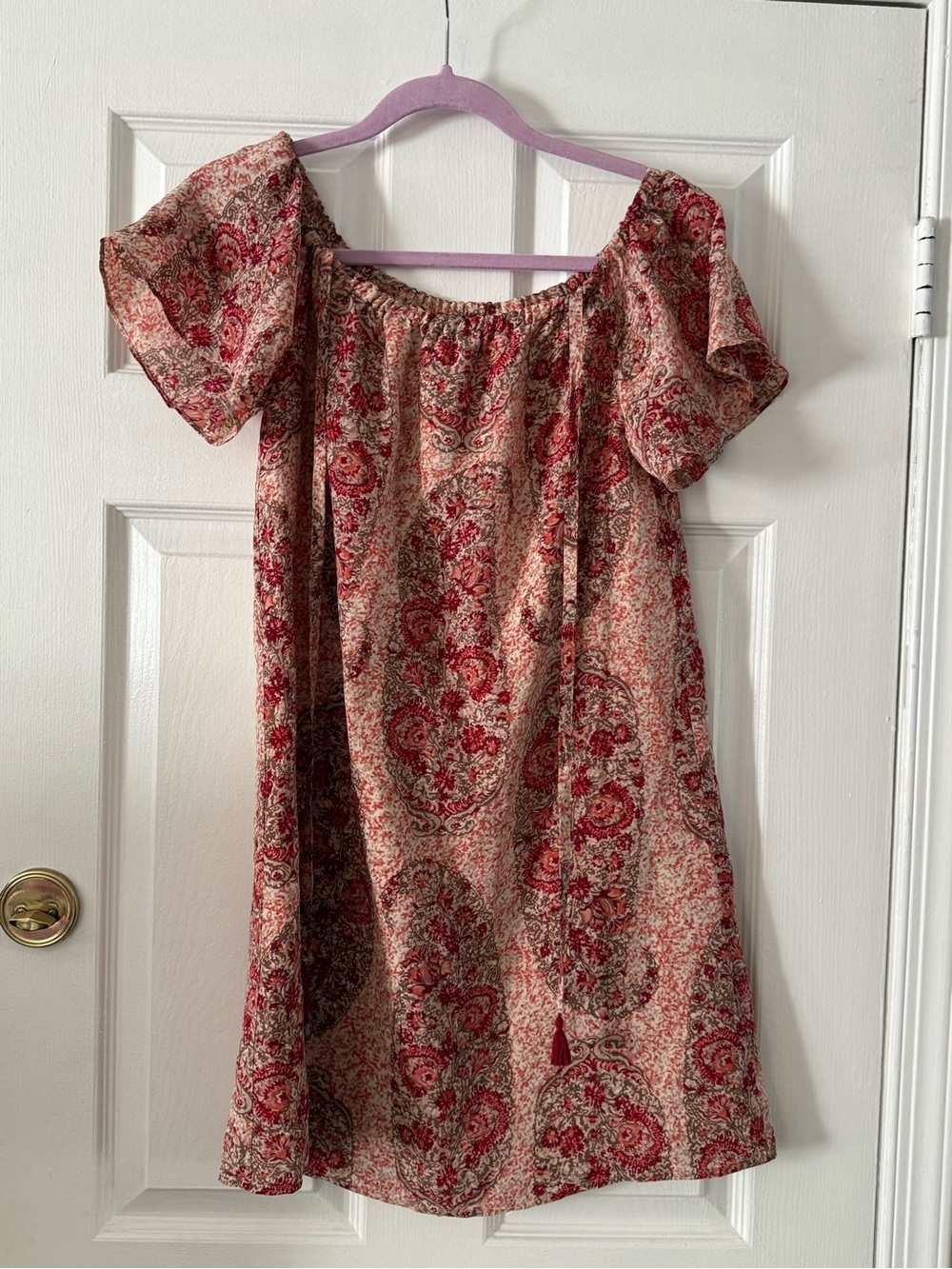 Madewell Pink and Red Paisley Dress